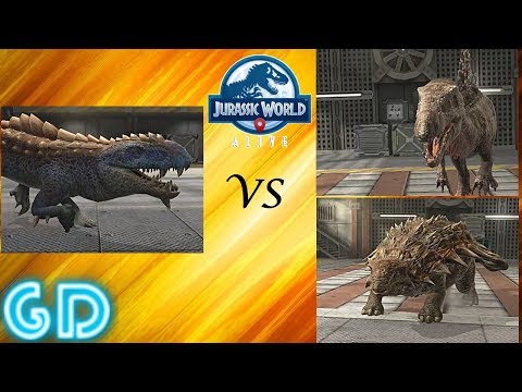 Jurassic World Alive - Gorgosuchus vs Ankylosaurus + Tryostronix