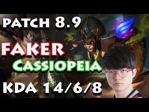 SKT Faker Cassiopeia Vs Galio Patch 8.9 KDA 14/6/8