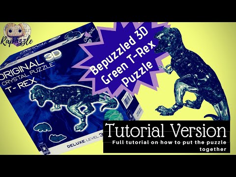 Bepuzzled 3D Crystal Puzzle- Green T-Rex- Tutorial Version