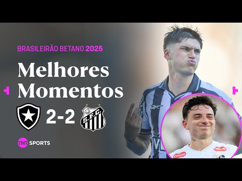 FOGÃO MARCA COM 22 SEGUNDOS, MAS SANTOS IGUALA DUAS VEZES! BOTAFOGO 2X2 SANTOS - MELHORES MOMENTOS