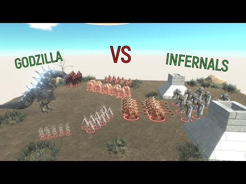 GODZILLA vs INFERNALS - Animal Revolt Battle Simulator
