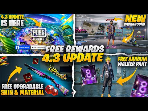 PUBG Mobile 4.3 Update Is Here | Free Upgradable Skin , Materials , Outfits | New UI & Background 