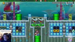 Super Mario Maker - Soggy Donuts and Slow Yoshis [Blind Kaizo Race]