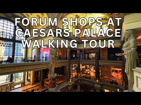 Walking Tour Caesars Palace Las Vegas Forum Shops Luxury Shopping on Vegas Strip Walkthrough