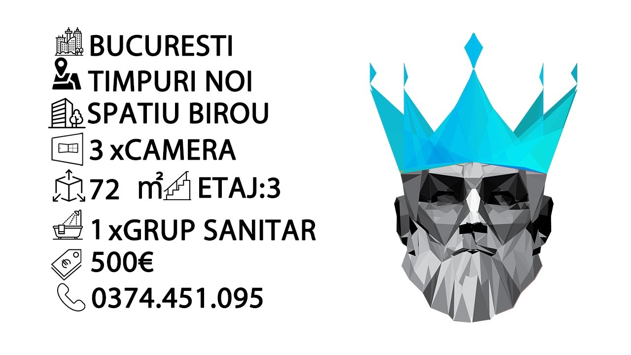 Tur video Spatiu Birou | 3 Camere | Tineretului | Timpuri Noi | Centrala 