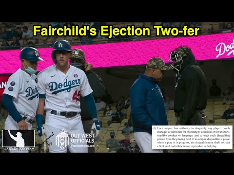 Ejections 042-43 - Chad Fairchild Ejects a Marlins Coach & Dodgers LF After Two Strike 3 Calls in LA