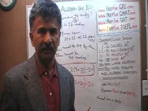 Algebra Help Day 160 Word Problems - Prep Tutor via Skype - ACT, SAT, GRE, GMAT, TEAS, TOEFL