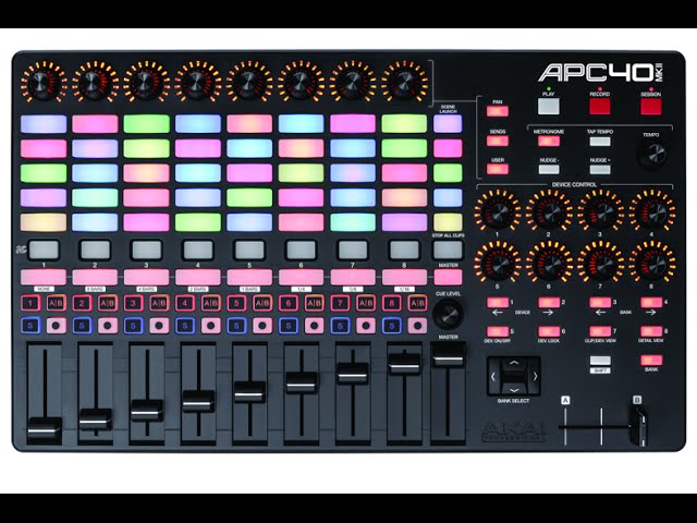 Vídeo relacionado con Akai Professional APC40 MKII - Controlador MIDI USB para mapeo 1 a 1 con Ableton Live Lite y Matriz de lanzamiento de Clips de 5 x 8, Perillas y Faders