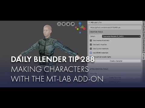 Daily Blender Tip 288 - Making characters with MB-LAB add-on (Blender 2.8)