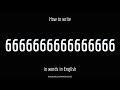 How To Write 6666666666666666 In Words