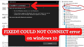 Fix COULD NOT CONNECT error on windows 10 || Bluetooth on off button missing on windows 10 ||2023||