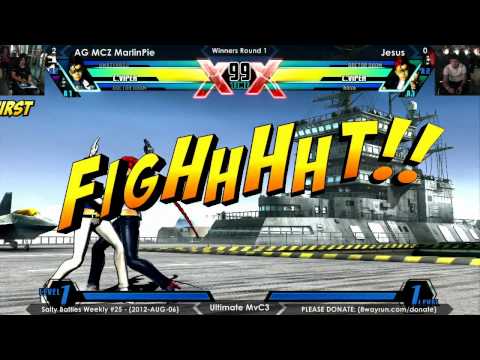 Salty Battles #25 - UMvC3 W1 - AG MCZ MarlinPie VS Jesus