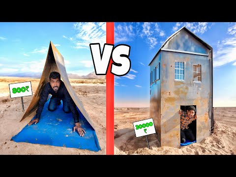 Low to High Budget METAL HOUSE | Overnight Survival Challenge