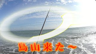 【鳥山現る　ライトショアジギング　遠州灘サーフ】セイゴ・イナダ・ダツ・サワラ