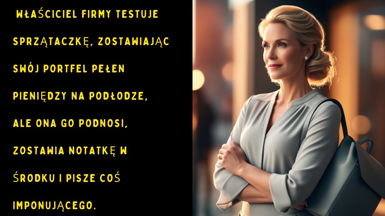 Właściciel firmy testuje sprzątaczkę, zostawiając swój portfel pełen pieniędzy na podłodze