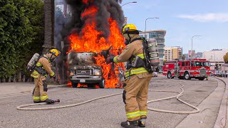 Download lagu *Pre-Arrival* LAFD Light Force 61: RV Fire (Beverly Grove) mp3