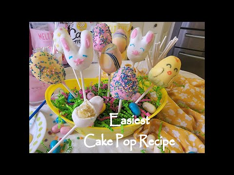 Easy No Bake  Cake Pops for Easter - Step by Step Cake Tutorial  - How to Make Easter Bunny Cake Pop