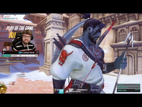 ARRGE GRANDMASTER HANZO GAMEPLAY! POTG! [ OVERWATCH SEASON 18 TOP 500 ]