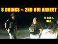 Bodycam DUI Arrest - Consuming 8 Drinks Leads to Her 2nd DUI Arrest