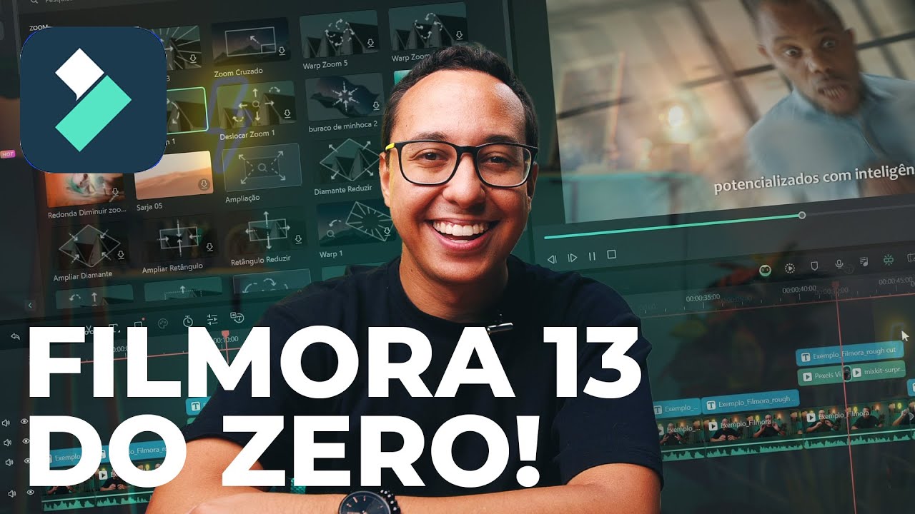 TUTORIAL COMPLETO do FILMORA 13 para INICIANTES - com INTELIGÊNCIA ARTIFICIAL 🤖