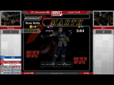 CFL Smackdown 186 Melee - Arakune (Marth) vs Oaty (Peach) - Losers Top 8