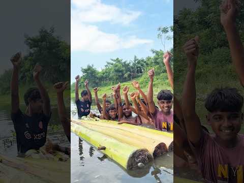 Amazing Banana Stem Raft Making | Traditional Survival Craft #viral #shorts #yt