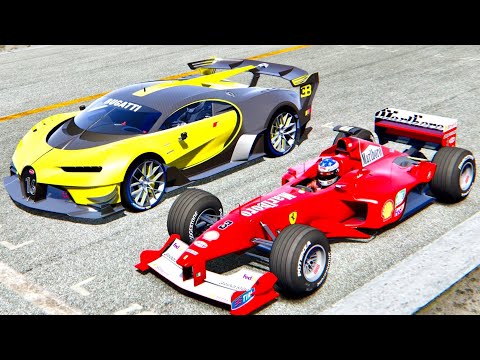 Bugatti Vision GT 8000 HP vs Ferrari F1 2000 - Old Spa