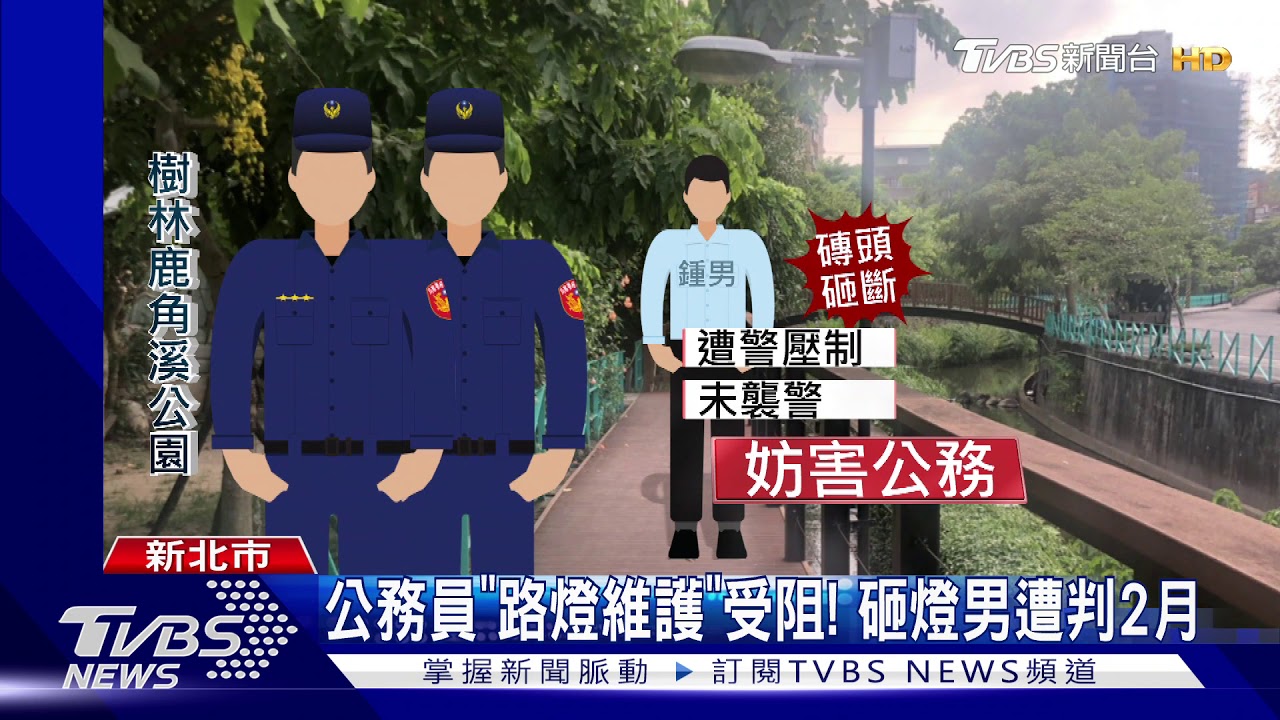 砸斷路燈遭警壓制! 男毀公物變「妨害公務」