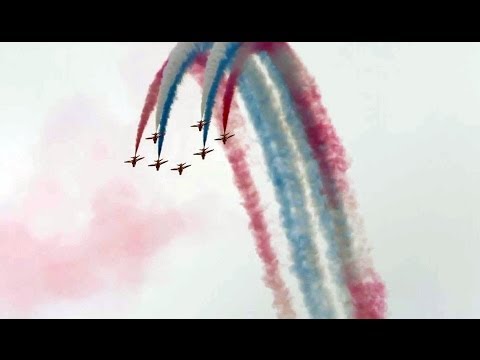 RAF Red Arrows Aerobatic Show, at Gilze-Rijen Opendag 2014