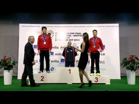 Podium and Interview with Jeffrey HOLGUIN (USA) - ISSF World Cup Final 2014, Gabala (AZE)