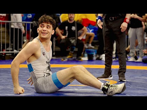 U20 Iosif Nikolaidis (GRE) vs Patrik Toth (HUN) 70kg. Freestyle men wrestling tournament. B-cam-man