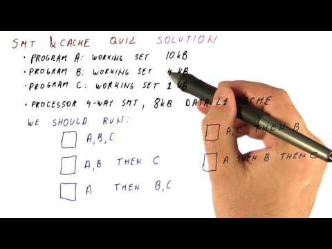 SMT and Cache Solution Quiz - Georgia Tech - HPCA: Part 5