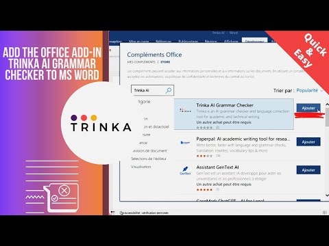 Add the Office Add-in Trinka AI Grammar Checker to MS Word