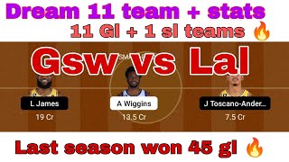 GSW VS LAL DREAM11 TEAM | LAL VS GSW DREAM11 |  BASKETBALL NBA TEAM | NBA 2022-23 | DREAM 11 TEAM