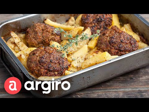 Μπιφτέκια με λεμονάτες πατάτες στο φούρνο της Αργυρώς | Αργυρώ Μπαρμπαρίγου