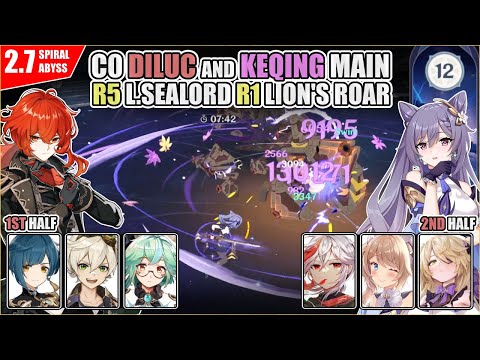 Patch 2.7 Spiral Abyss Floor 12 | 9★ | C0 Keqing Taser & C0 Diluc Vape | F2P Build | Genshin Impact