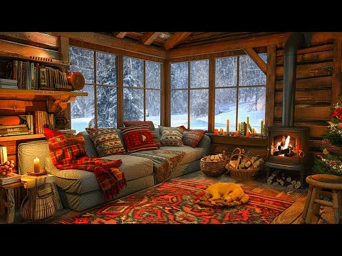 Overcome chaos with cozy winter cabin ambience | Crackling fireplace | Sleep, study, relax, meditate