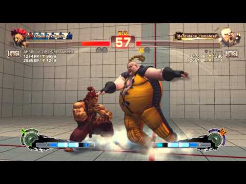 Ultra Street Fighter IV: Akuma (AEMF xCORONELMAKERx) vs Rufus