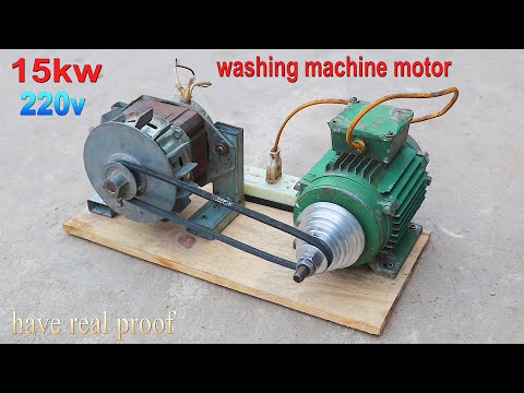 How to generate homemade infinite energy with a washing machine motor and an engine ⚡💡💡⚡