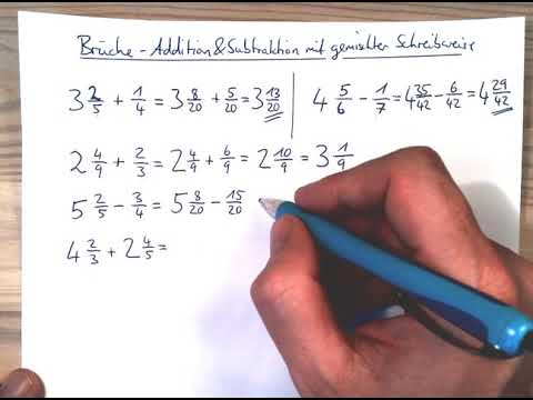 Brüche - Addition & Subtraktion mit gemischter Schreibweise