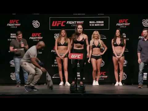 Veronica Macedo vs Andrea KGB Lee Weigh in Face Off UFC Fight Night Maia vs Usman