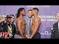 INTENSE CHARLES MARTIN V ANTHONY JOSHUA OFFICIAL WEIGH IN HEAD TO HEAD IBF CHAMPIONSHIP