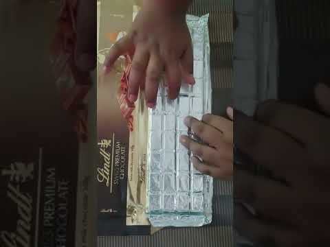 lindt swiss premium milk chocolate unboxing *asmr* #shorts #unboxing #asmr #chocolate