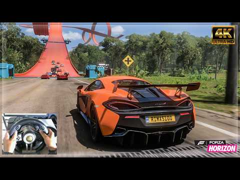 McLaren 570S Coupe 1359hp - Hot Wheels Race - Forza Horizon 5 | Steering Wheel Gameplay