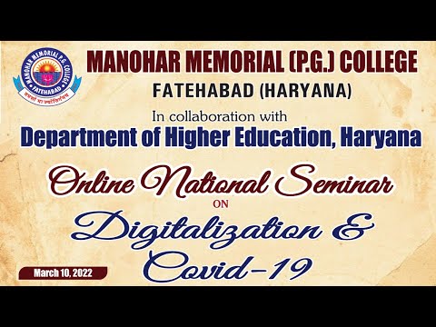 Online National Seminar on Digitalization & Covid 19 in Collaboration with DHE, Haryana