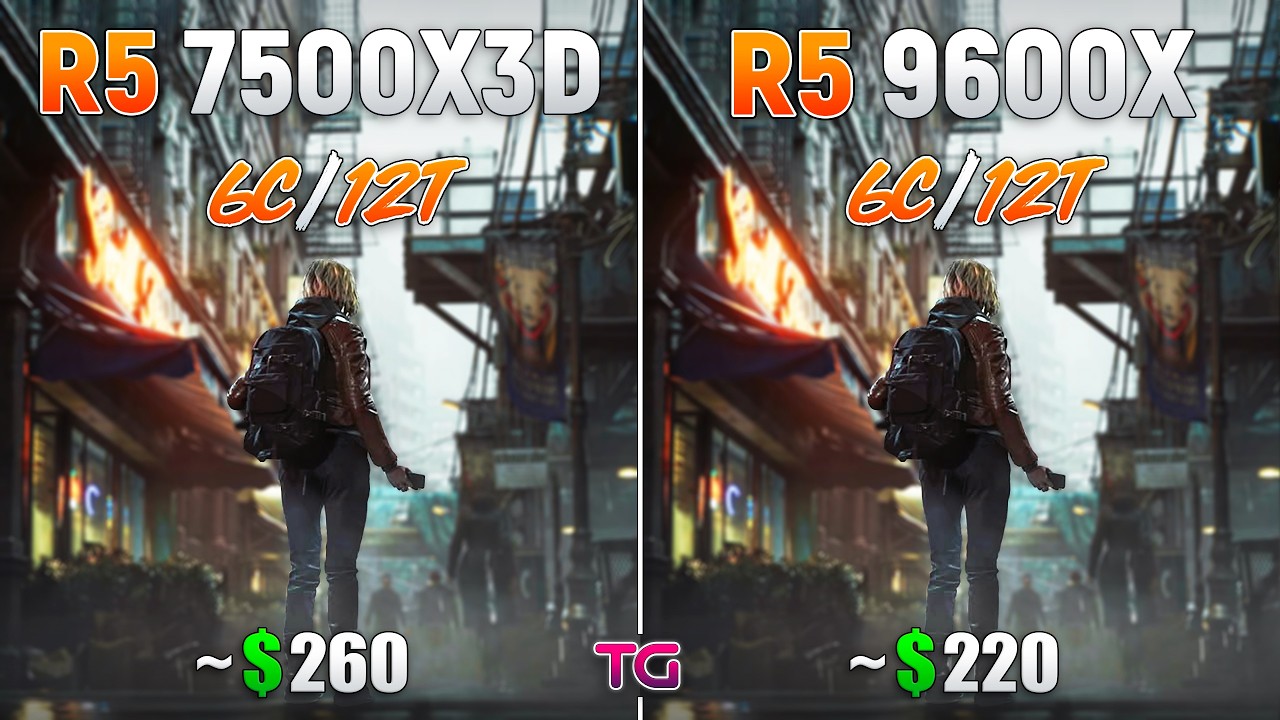 Ryzen 5 7500X3D vs Ryzen 5 9600X - Test in 10 Games