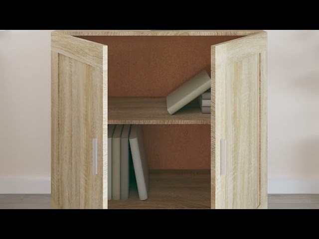Video teaser per 802708 vidaXL Book Cabinet Sonoma Oak 82,5x30,5x80 cm Engineered Wood