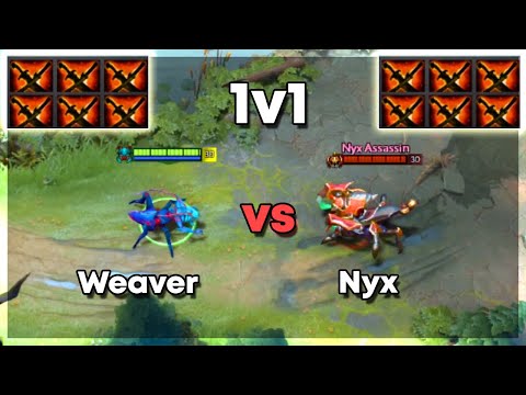 Weaver vs Nyx Assassin with 6x Sange & Yasha | Level 30 Dota 2 1v1 | Who Will Win?