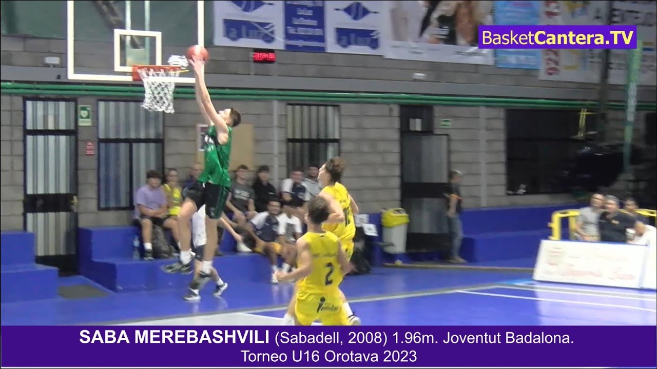 SABA MEREBASHVILI (Sabadell 2008) 1.96m. Joventut Badalona.Torneo U16 Orotava 2023 #BasketCantera.TV