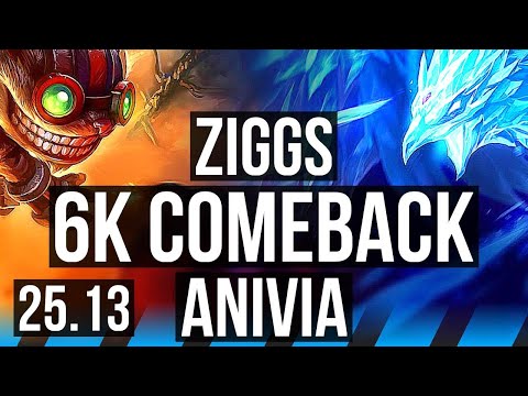 ZIGGS vs ANIVIA (MID) | 6k comeback, 63k DMG, 600+ games | EUW Diamond | 25.13